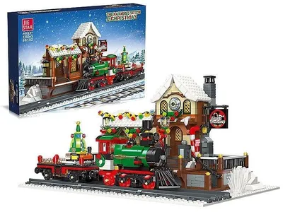 Produktbild von ADAR Bausteine Weihnachtszug mit LED 55,5x9x37 cm, 1362 Teile