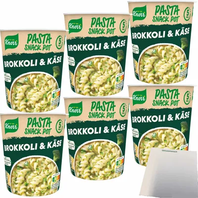 Produktbild von Knorr Pasta Snack Brokkoli-Käse Sauce 6er Pack (6x62g Packung) + usy Block
