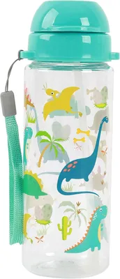 Productafbeelding van 400 ml drinkfles voor kinderen met rietje - Dino