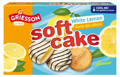 Produktbild von Griesson Soft Cake White Lemon mit Zitronensaft Packung 300g