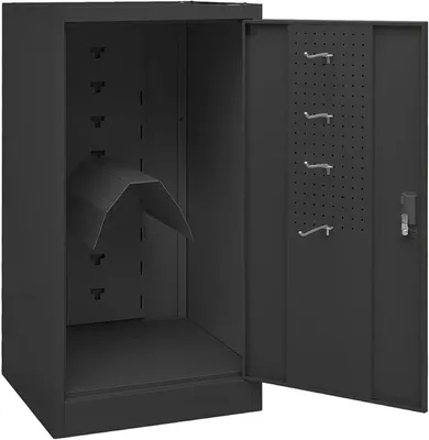 Produktbild von Sattelschrank Sattelspind Stahlschrank Stallspind Metallschrank Spind Schrank Aktenschrank Schließfachschrank, Mit 1 Tür, Mit 1 Sattelhalter, 1 Boden und 4 Haken, Anthrazit 53x53x105 cm Stahl