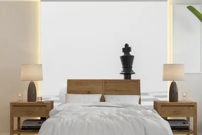 Produktbild von MuchoWow® Fototapete für Wohnzimmer oder Schlafzimmer Wandtapete Vinyl Motivtapete Der weiße und der schwarze König im Schach - 350x350 cm - Schlafzimmertapete