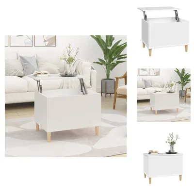 Image de vidaXL Table basse blanche 60x44,5x45 cm Bois composite - Tables basses