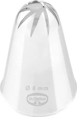 Produktbild von Dr. Oetker Rosettentülle, 6 mm, Rosettentülle aus der Tüllen-Manufaktur, Backzubehör zum Dekorieren (Farbe: silber)