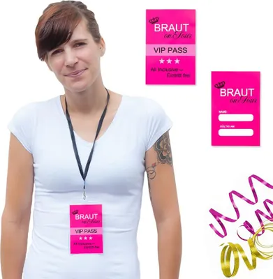 Produktbild von Oblique Unique VIP Pass Ausweis Braut JGA Junggesellinnenabschied Hochzeit