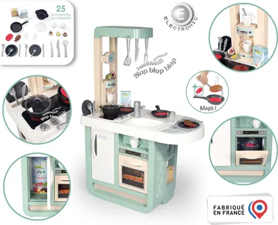 Image de Smoby Cherry Kitchen 25pcs - 25 pièces, plastique, pour 3+ ans, sons réalistes, nombreuses options de jeu