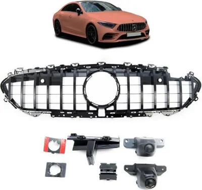Produktbild von Kühlergrill Schwarz passt passend für Mercedes CLS C257 auch Kamera Sport-Panamericana
