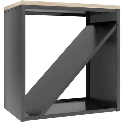 Obrázek produktu pro stojan na palivové dřevo 2 v 1 pro interiér 58 x 36 x 60 cm vyvýšený stojan na palivové dřevo s přepážkou kovový černý