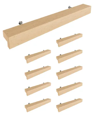 Produktbild von Sossai Holz Möbelgriffe aus Buche | GAH01 | Lochabstand 128mm, Länge 188mm, 10 Stück