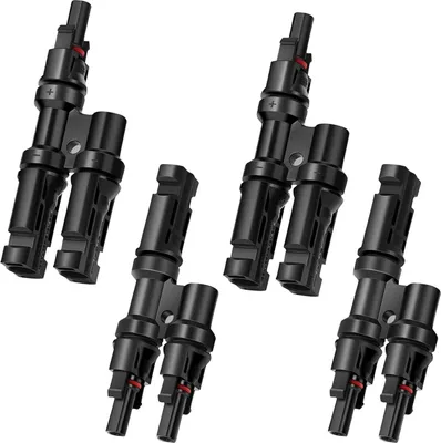 Produktbild von 2 Paar Solar Y-Stecker – PV-Stecker Y-Verteiler, 6mm² für Parallelschaltung, Abzweigbuchsen, IP67 wasserdicht (Männlich/Weiblich)