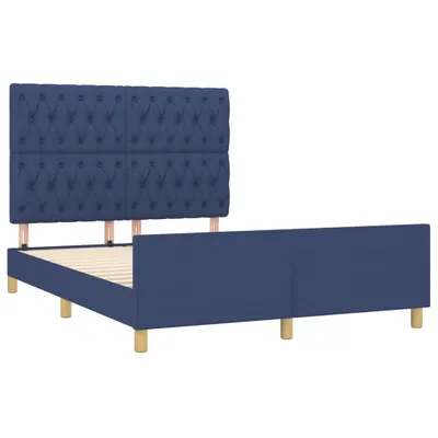 Produktbild von Bettgestell ohne Matratze Blau 140x190 cm Stoff