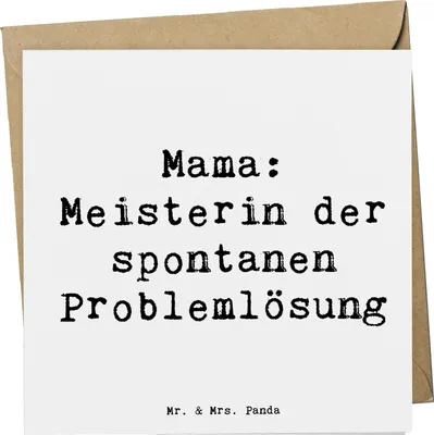 Produktbild von Mr. & Mrs. Panda Grußkarte Spruch Mama Meisterin - Weiß - Geschenk, Flexibilität, Problemlösung, doppelkarte, Glückwunschkarte, Mutterschaft, Freude, Geburtstage, Liebe