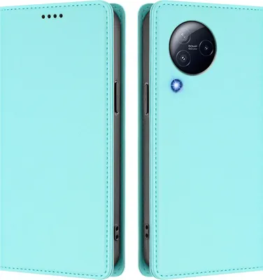 Obrázek produktu pro Kožené pouzdro pro Xiaomi Civi 3, magnetické flipové pouzdro zPolyuretankůže se stojánkem Mátově zelená