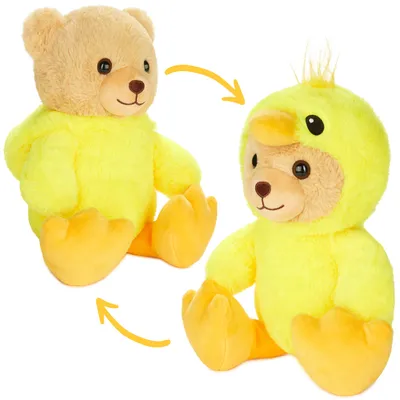Produktbild von BRUBIES Teddy Küken- 25 cm Teddybär im Kükenkostüm mit Kapuze - Kuscheltier Geschenk für Kinder - Plüschtier für kuschelige Abenteuer
