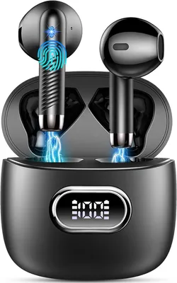 Obrázok produktu pre Bezdrôtové Bluetooth 5.3 so 4 HD mikrofónmi, 2024 42Std ENC slúchadlá do uší s potlačením hluku, hlboké basy, IP7 vodotesný LED displej