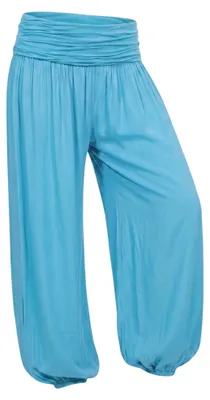 Produktbild von Haremshose Damen Yogahose weite Flatterhose unifarben Sommerhose 36-44 Gummizug