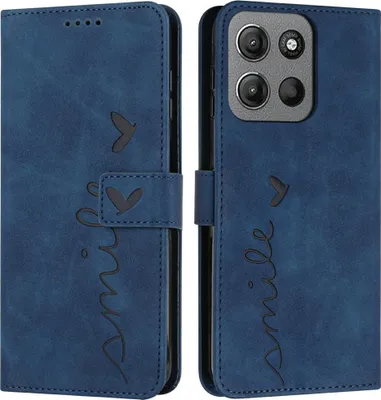 Produktbild von Motorola Moto G15 / G17 (Power) Hülle - Coverup Smile Klapphülle - Blau