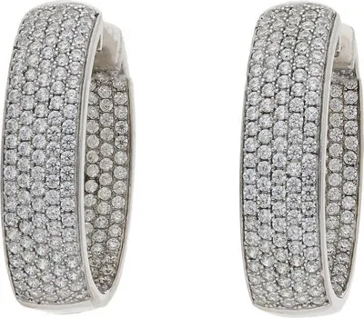 Produktbild von Damen Creolen 925 Silber Zirkonia JL10-06-2544 rhodiniert