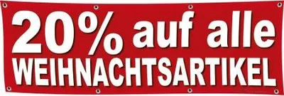 Produktbild von Banner Werbebanner - 20 % auf alle Weihnachsartikel - 3x1m - Spannband - 309930