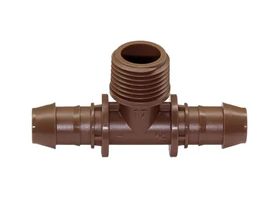 Immagine prodotto di Raccordo a T in plastica Rain Bird 17 mm x 1/2" x 17 mm ondulato x maschio x ondulato marrone tipo XFF17