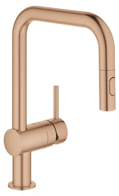 Produktbild von GROHE Minta, Ziehen, Gebürsteter Stahl, Roségold, Hebelgriffe, Einzelbild, 1/2", Spray