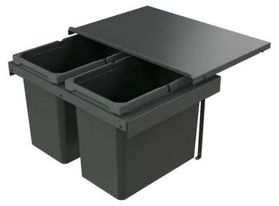 Image de Naber Cox Stand-UP® 350 S/600-2, Collecteur de déchets pour tiroirs existants, sans couvercle anthracite, H 350 mm 8013424