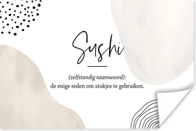 Produktbild von MuchoWow® Poster Sprichwörter - Sushi - Sushi definition - Zitate - Wörterbuch 180x120 cm - Fotoplakat