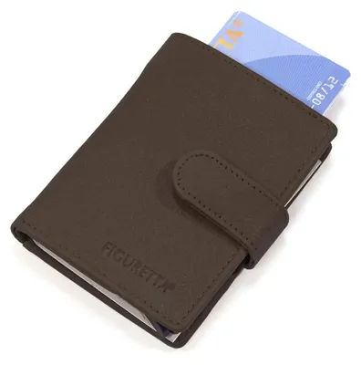 Immagine prodotto di Portacarte in pelle marrone nappa con protezione RFID