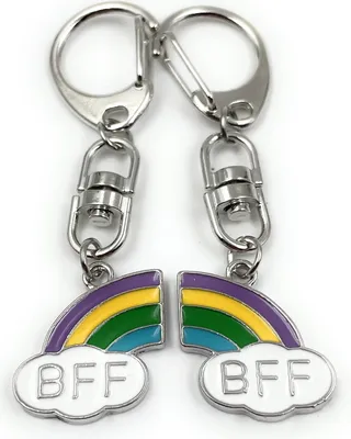 Produktbild von Onwomania Schlüsselanhänger - BFF Freundschaft Regenbogen - Glücksbringer ideal als Geschenk