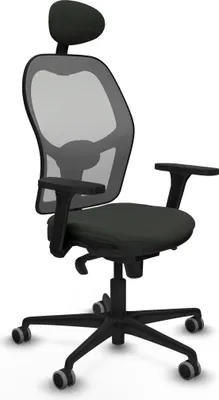Immagine prodotto di Sedia da ufficio con poggiatesta Piqueras y Crespo 3D036G1 Nero