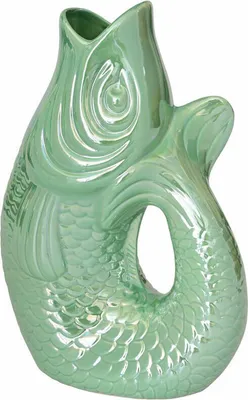 Immagine prodotto di Gift Company Vase Monsieur Carafon L, vaso decorativo a forma di pesce, gres, Rainbow Mint, 31 cm, 1087405092