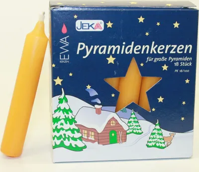 Produktbild von Pyramidenkerzen 18/100 gelb 17x100 mm 18 Stück im Pack für große Pyramiden
