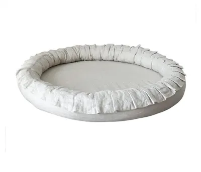 Image de MONIO for kids Tapis nid en lin clair naturel