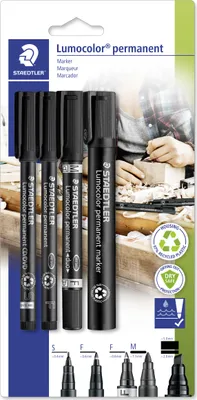 Produktbild von STAEDTLER Lumocolor Permanent Marker Set 4-teilig schwarz