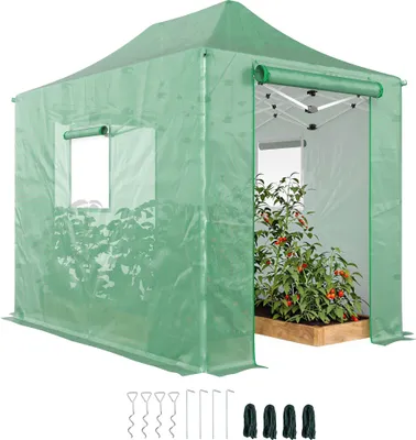 Produktbild von Outsunny Pop Up Gew?chshaus ca. 200x300x270 cm Foliengew?chshaus mit Satteldach