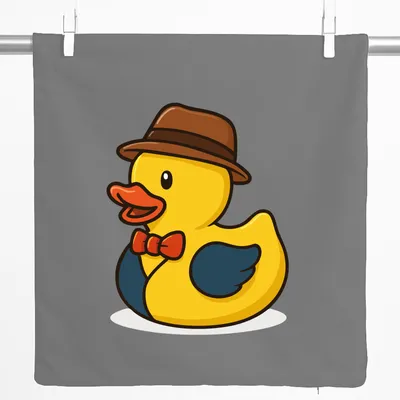 Produktbild von Huuraa Kissenbezug Quietscheente Verkauf Comic Gummiente 40x40cm Steel Grey Baumwolle Dekokissenbezug Geschenkidee