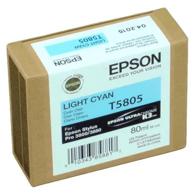 Produktbild von Epson Singlepack Light Cyan T580500, Cyan, Tinte auf Pigmentbasis, 80 ml, 1 Stück(e), Einzelpackung