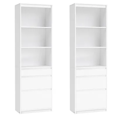 Produktbild von VASAGLE Bücherregal, Hochschrank, 3 Schubladen, verstellbare Ablagen