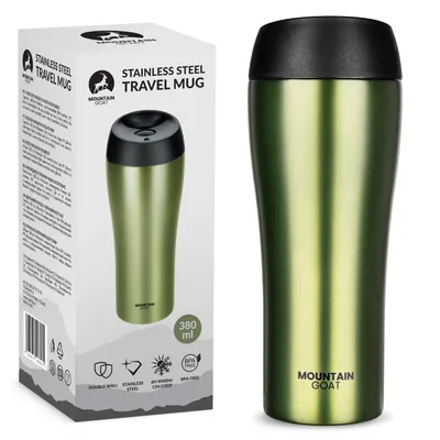 Produktbild von MOUNTAIN GOAT Thermobecher 380 ml, Edelstahl, doppelwandig, auslaufsicher, grün
