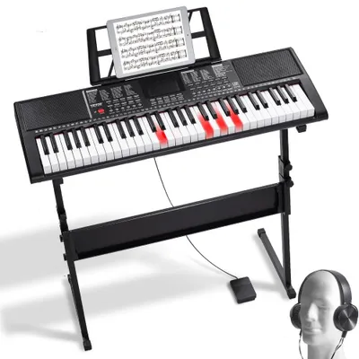 Produktbild von Digitales Klavier mit 61 Tasten, beleuchteten Tasten – 600 Klänge, 500 Rhythmen – Tragbares elektronisches Keyboard