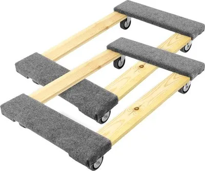 Imagen del producto de Plataforma de transporte y carga con ruedas, con superficie acolchada, de 77 x 48 cm, paquete de 2 unidades