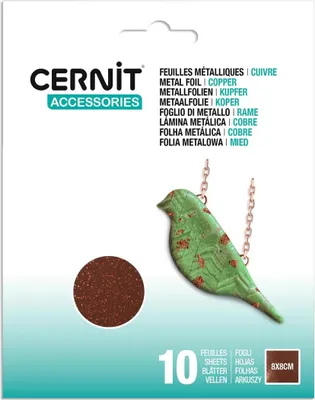 Produktbild von Cernit 10x Packung mit 10 Metallfolien, kupfer, 1x12x15 cm - Kupfer CE923C