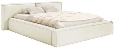 Produktbild von Selsey Tilves Low – Polsterbett 180x200 mit Bettkasten und Lattenrost, Chenille, creme
