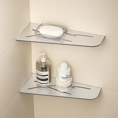 Productafbeelding van Eckdoucheplank, roestvrij staal SUS304, geborsteld, 2 stuks, 254 mm