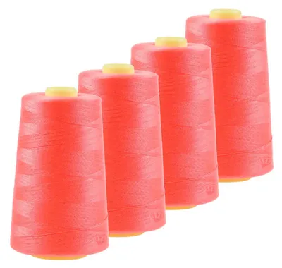 4 x 4572m Polyester Overlock Garn leuchtkoralle