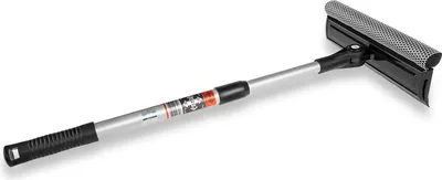 Zdjęcie produktu dla HEYNER® Ściągaczka do szyb z teleskopowym uchwytem I składana na długość 50-80 cm I Ściągaczka do szyb do samochodów osobowych, kempingowych, autobusów i vanów I szerokość ściągania 25 cm, aluminiowy uchwyt
