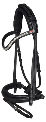 Produktbild von Kieffer Trensenzaum LINA schwarz schwedisches Reithalfter mit Flexi Loop , Größe Pferd:VB