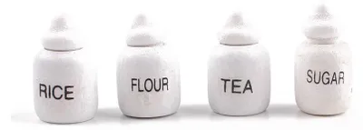 Produktbild von Mini Dosen für Mehl & Tee | Miniatur Küche 1 zu 12 (1 Set)