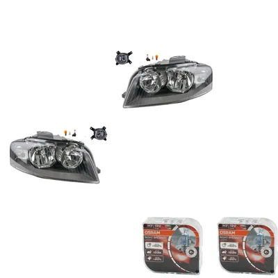 Zdjęcie produktu dla Johns, zestaw reflektorów + Osram Night Breaker Laser pasuje do Audi A3 8P 05/03-07/08 8E0941699C 8E0941699E 8E0941700C 8E0941700E 8P0941003K 8P09410