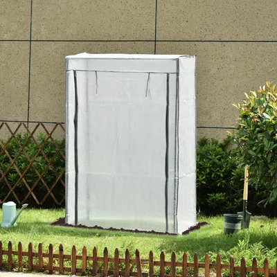 Produktbild von Gewächshaus mit Rolltür, Foliengewächshaus, Tomatengewächshaus, Weiß | 100 x 50 x 150 cm | PE-Folie UV-beständig, wasserdicht | Stahlrahmen 2,3 kg